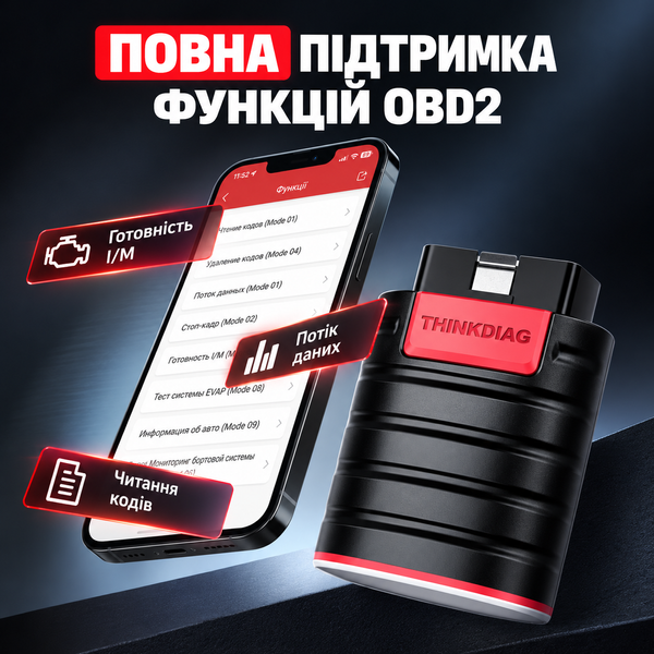Автосканер Thinkcar ThinkDiag (Android/IOS, всі системи, 15 сервісних функцій, 2 роки оновлень, кодування, тести) 10251 фото