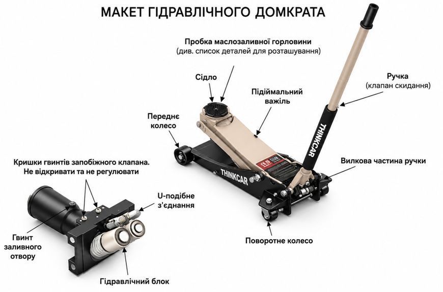 Домкрат підкатний гідравлічний Thinkcar TFJ 330 (3т, 85-500мм, 2 насоси) 11502 фото